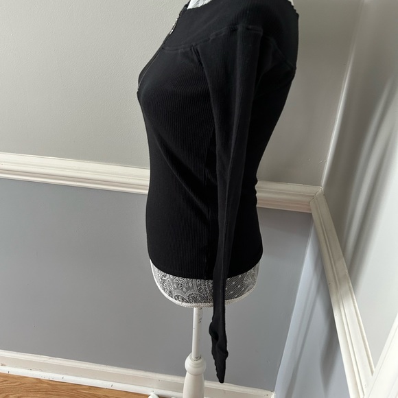 Free People 1/4 Zip Robbed a pack Top Size M - Picture 2 of 7